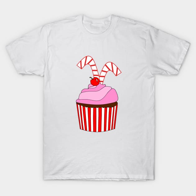 CUPCAKES And Candy Canes T-Shirt by SartorisArt1